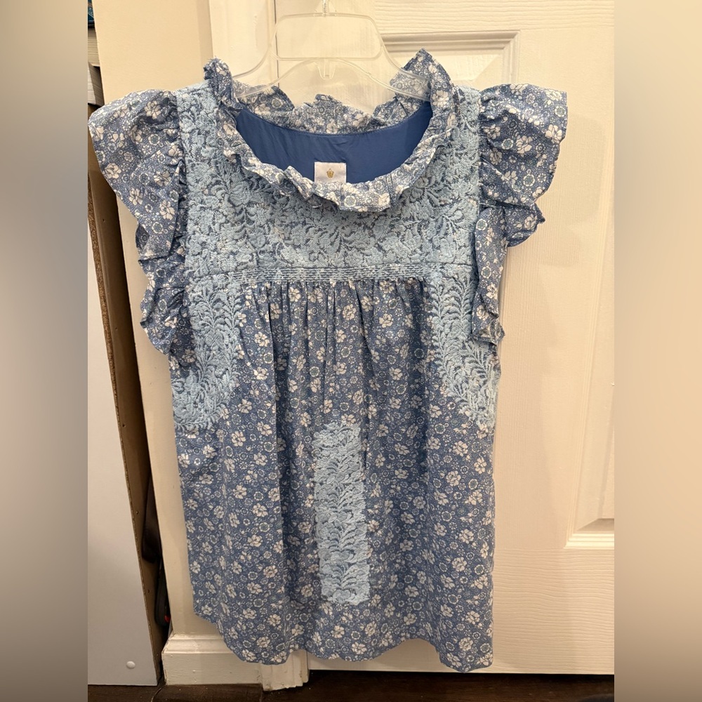 Floral Blue Sleeveless Top